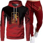 White Black Men Hoodies Set Fashion 2020 Autumn Brand Casual Tracksuit Mens Set Sports Two Piece Patchwork Hoodie Pant Male Suit