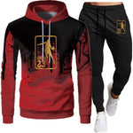 White Black Men Hoodies Set Fashion 2020 Autumn Brand Casual Tracksuit Mens Set Sports Two Piece Patchwork Hoodie Pant Male Suit