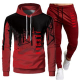 White Black Men Hoodies Set Fashion 2020 Autumn Brand Casual Tracksuit Mens Set Sports Two Piece Patchwork Hoodie Pant Male Suit