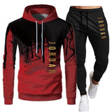 White Black Men Hoodies Set Fashion 2020 Autumn Brand Casual Tracksuit Mens Set Sports Two Piece Patchwork Hoodie Pant Male Suit