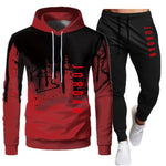 White Black Men Hoodies Set Fashion 2020 Autumn Brand Casual Tracksuit Mens Set Sports Two Piece Patchwork Hoodie Pant Male Suit