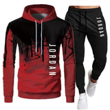 White Black Men Hoodies Set Fashion 2020 Autumn Brand Casual Tracksuit Mens Set Sports Two Piece Patchwork Hoodie Pant Male Suit