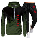 White Black Men Hoodies Set Fashion 2020 Autumn Brand Casual Tracksuit Mens Set Sports Two Piece Patchwork Hoodie Pant Male Suit