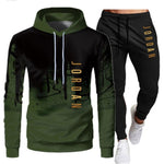 White Black Men Hoodies Set Fashion 2020 Autumn Brand Casual Tracksuit Mens Set Sports Two Piece Patchwork Hoodie Pant Male Suit