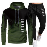 White Black Men Hoodies Set Fashion 2020 Autumn Brand Casual Tracksuit Mens Set Sports Two Piece Patchwork Hoodie Pant Male Suit