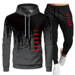 White Black Men Hoodies Set Fashion 2020 Autumn Brand Casual Tracksuit Mens Set Sports Two Piece Patchwork Hoodie Pant Male Suit