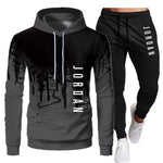 White Black Men Hoodies Set Fashion 2020 Autumn Brand Casual Tracksuit Mens Set Sports Two Piece Patchwork Hoodie Pant Male Suit