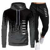 White Black Men Hoodies Set Fashion 2020 Autumn Brand Casual Tracksuit Mens Set Sports Two Piece Patchwork Hoodie Pant Male Suit